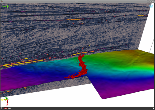 Figure 6: Channel-belt geobodies after filtering are displayed in 3D viewer.