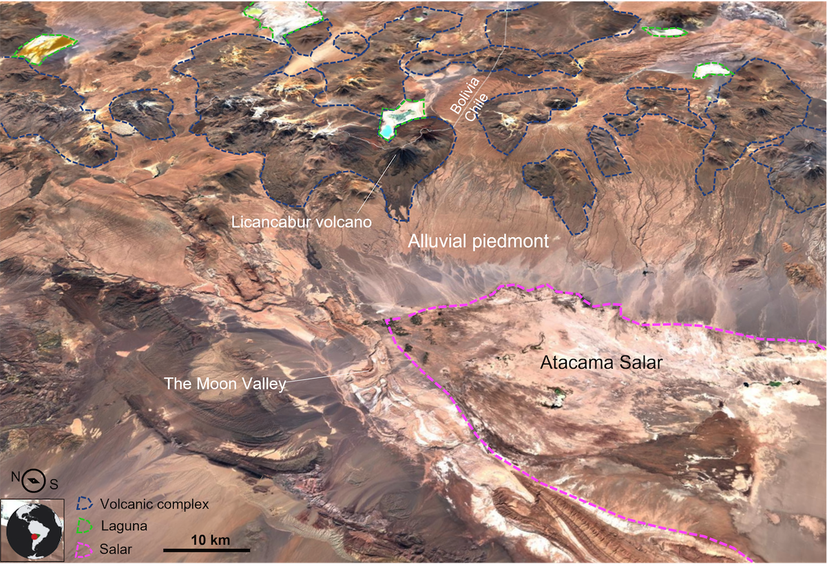 Satellite view of the Atacama Desert