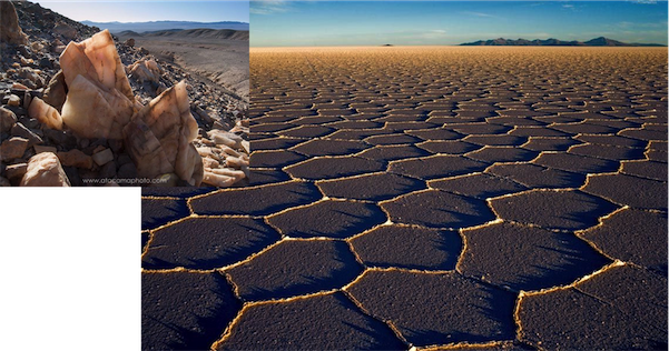 Polygonal Cracks and Salt cristals