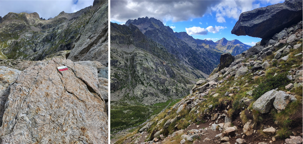 Left: Fenestre migmatitic rock at la Baisse de Basto / Right: Pas du Mt Colomb (06 – Alpes-Maritimes)